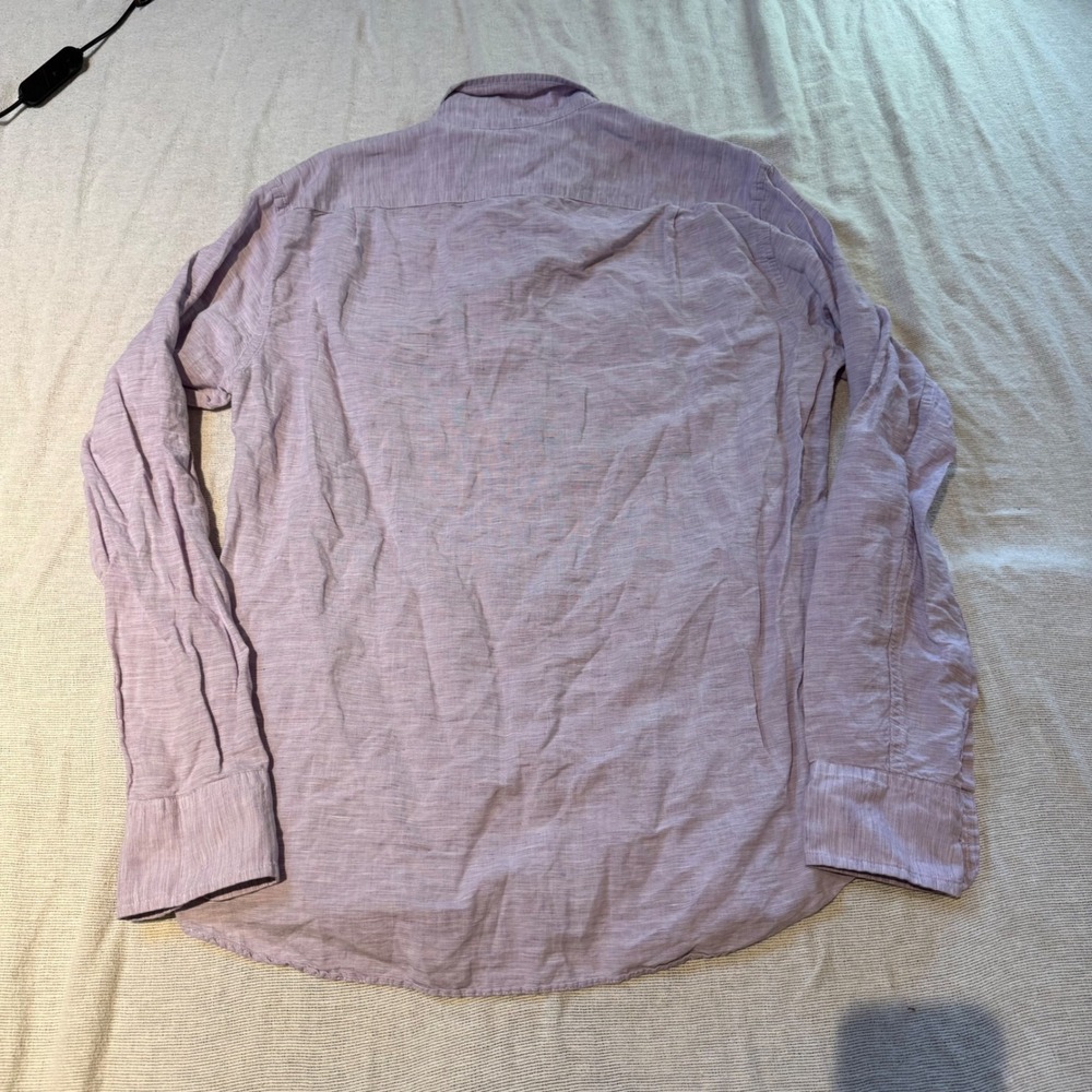 J.Crew Button Down Shirt Mens Medium Purple Baird McNutt Irish Linen Slim Fit - Picture 7 of 7